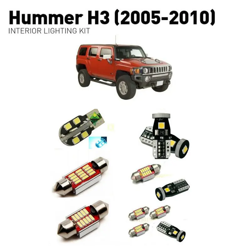 Светодиодные внутренние фары для Hummer h3 2005 2010 7 шт. светодиодные автомобилей