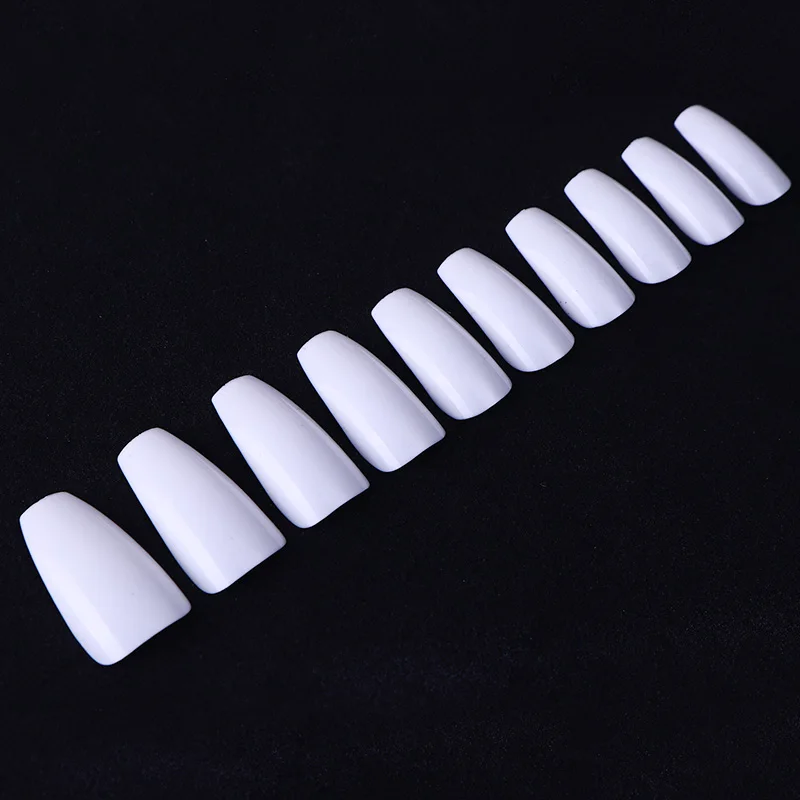 1 коробка 100 шт. накладные ногти форма гроба длинные красивые полностью