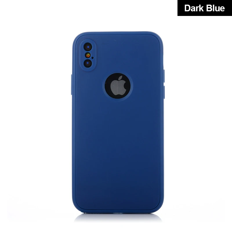Blue 360 градусов полный Чехол для iPhone XR XS MAX X 8 Plus 7 6 6S Plus 5S SE силиконовый чехол s Передняя Задняя Защита TPU Coque Capa - Цвет: Blue