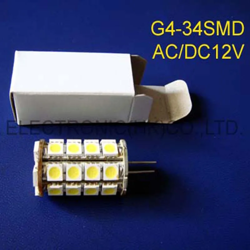 High quality AC/DC12V G4 led lamps,34SMD 5050 led G4 bulbs, 12V G4 led lights (free shipping 20pcs/lot)