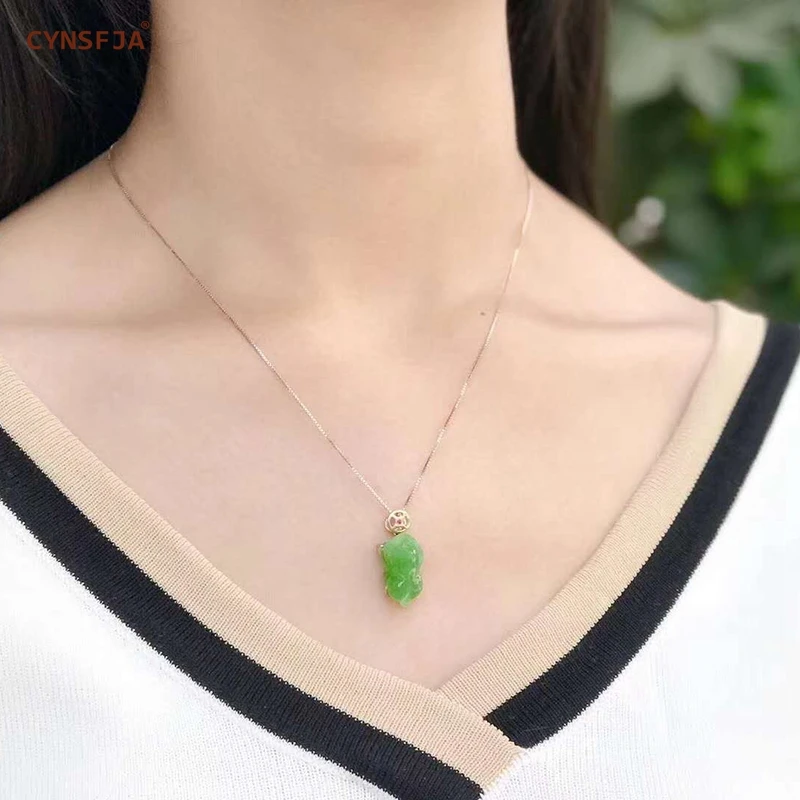 Certified Natural Hetian Jade Jasper Inlaid With 18K Gold Lucky Pixiu Pendant Hand Carved High Quality S925 Necklace Best Gifts