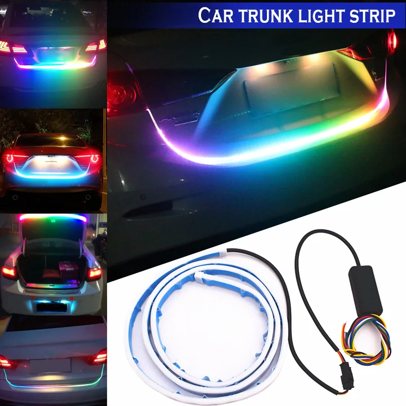 RGB цветная светодиодная лента для багажника Автомобильный багажник динамические