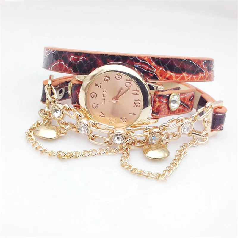 Модные Повседневные часы с кожаным ремешком и леопардовым принтом женские