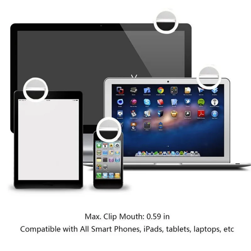 

New Portable Arrive USB Charge Selfie Flash Led Camera Photography Phone Ring Light Enhancing Photography for iPhone Smartphone