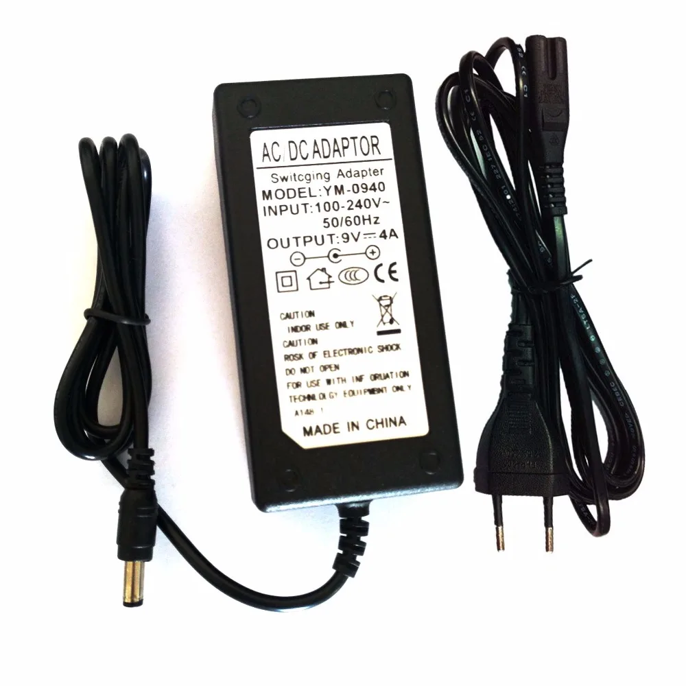 9V4A AC DC адаптер конвертер адаптер DC 9V 4A 4000mA 36W питание для POS машины зарядное устройство с кабелем шнур