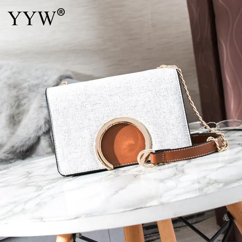 

Synthetic Leather Concise Crossbody Bag dream bridesmaids jewelry with chain cross pattern Square Shape