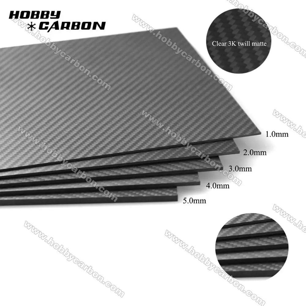 HOBBY CARBON 4.0X400X500mm 2 шт./упак. 400x500 twill matte 4 0mm Surface 3K 100% full Carbon Fiber Plate | Игрушки и хобби