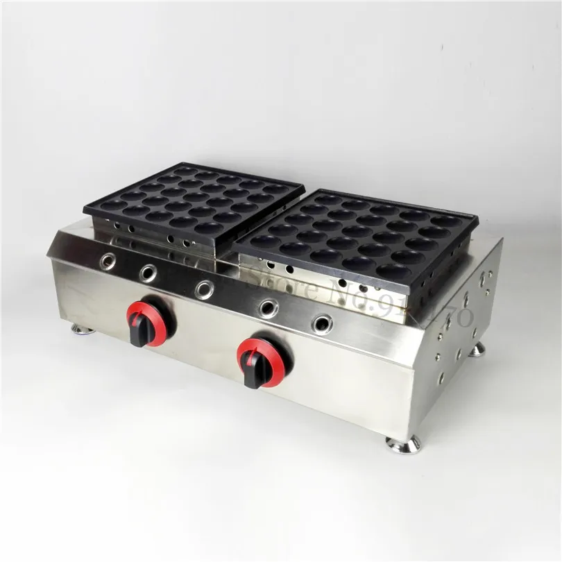 

50 Holes Gas Poffertjes Machine Stainless Steel Commercial Dutch Pancakes Puffs Grill Nonstick Cooking Surface