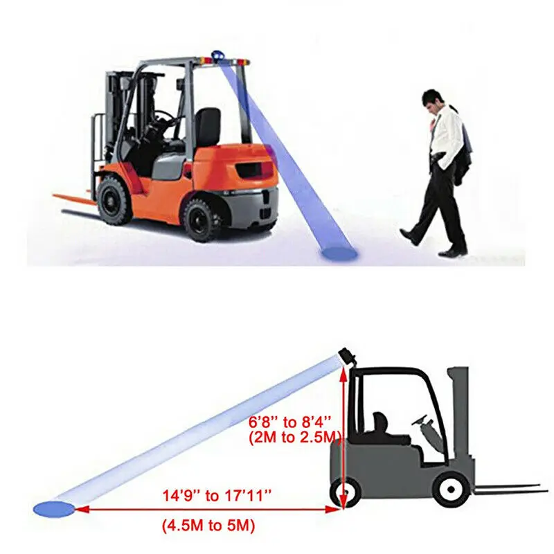 LED Forklift Truck Blue Warning Lamp Safety Work Spot Light Kit 20W 10-80V IP68 | Bar/Work