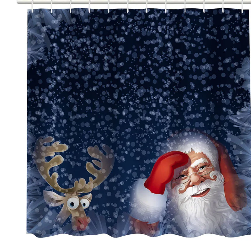 as show Рождественские украшения Xmas домашняя занавеска для душа Санта Клаус Снеговик дерево ясная печатная Шторка для ванной содержит - Цвет: as show