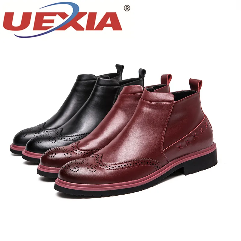 UEXIA/мужские ботинки из кожи сезон зима-осень мужские ботильоны в британском стиле