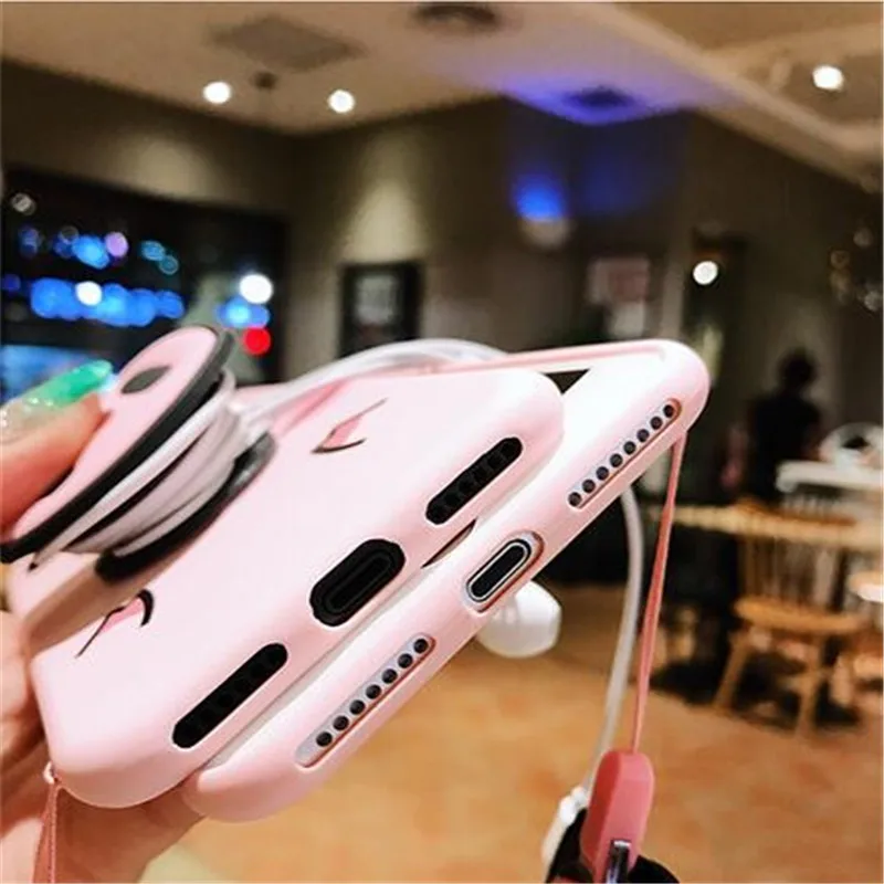 Funny Cartoon Pig Phone Case for Iphone X XS Max XR 7 6s 8 Plus Cover Cute Nose Stand Holder Soft Cases Capa |