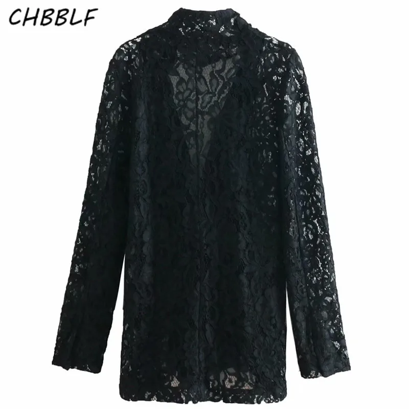 Женская кружевная блузка CHBBLF с длинным рукавом и отложным воротником BGB9137| |