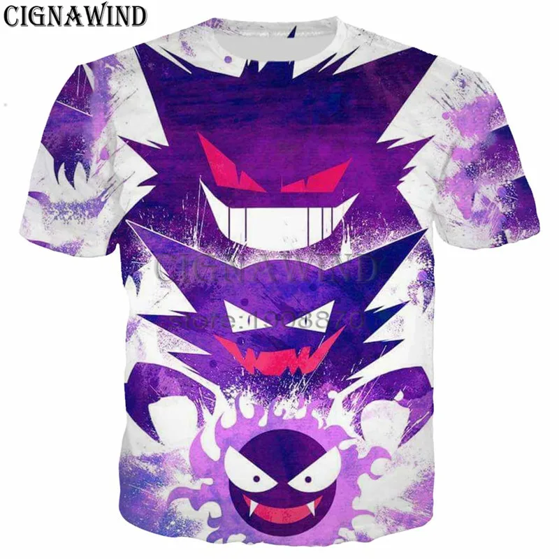 Новое поступление популярные аниме haunter Покемон футболка для мужчин женщин 3d модные принты Прохладный хип хоп Стиль Уличная летн