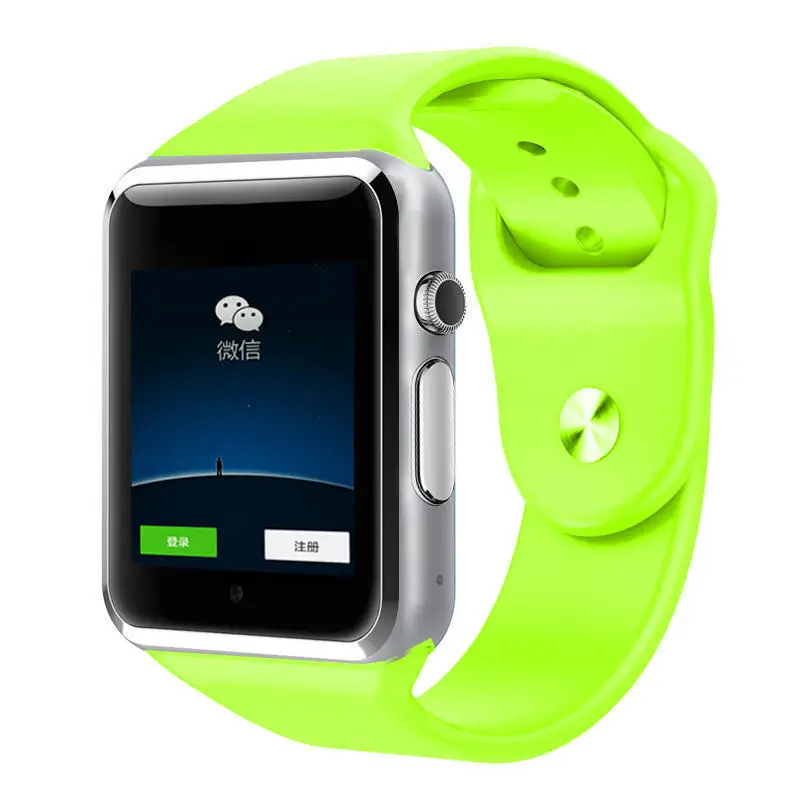 green A1 Смарт часы Bluetooth наручные часы Спорт шагомер с sim-картой шагомер камера Smartwatch для Android лучше, чем GT08 DZ09 - Цвет: green