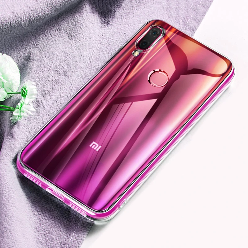 Чехол для Xiaomi Redmi Note 7 Pro прозрачный мягкий чехол из ТПУ с кристаллами прозрачные
