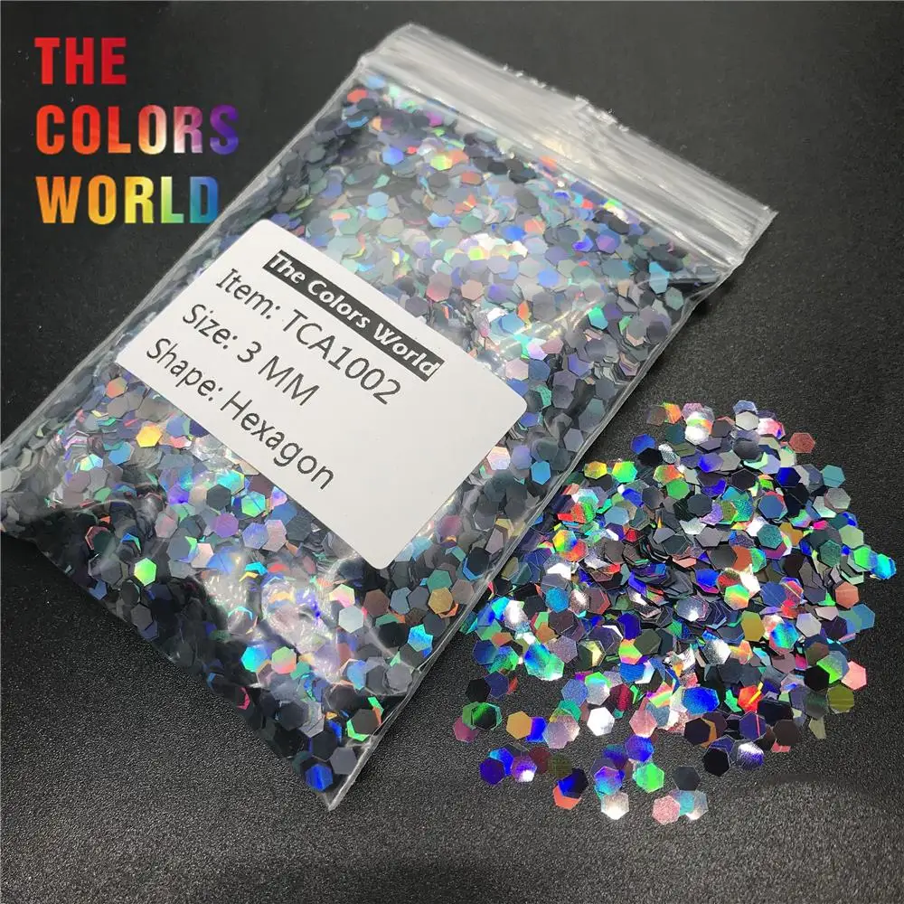 TCA1002 Holographic Laser Light Black Color Hexagon Shape Nail Glitter Decorations Gel Makeup Facepaint DIY Accessorie | Красота и
