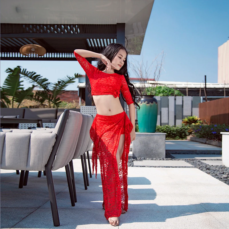 2019 Oriental BellyDance Costumes For Kids/Child/Girls Sexy Lace Modal Belly Dancing Suits Clothes Stage Performance DWY1044 |