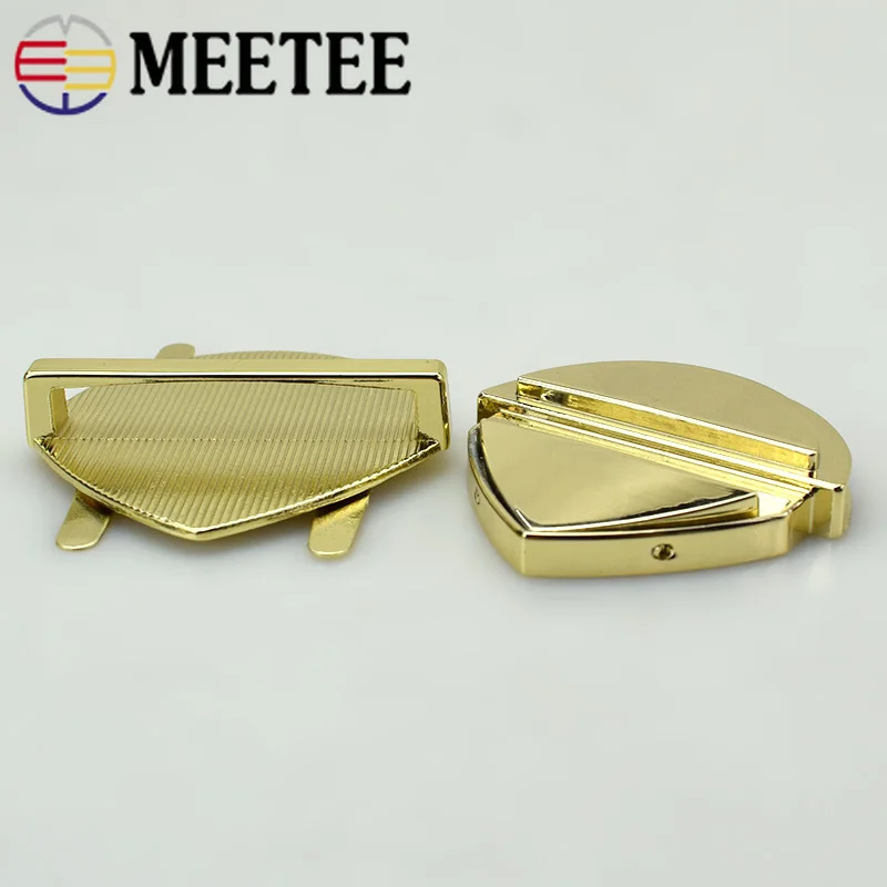 Meetee 2pcs Metal Bag Lock Clasp Snap Twist Turn Buckle Female Handbag DIY Craft Decoration Hardware Accessory BD387 | Дом и сад