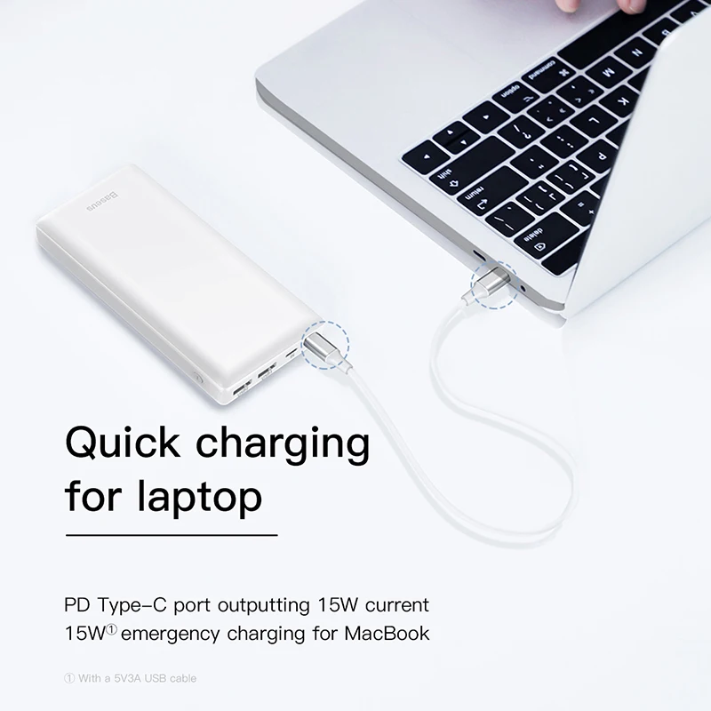 Baseus 30000 мАч Power Bank USB C PD Быстрая зарядка Powerbank для Xiaomi mi портативное Внешнее