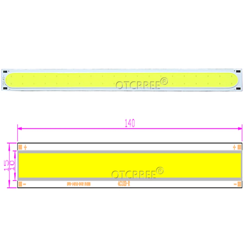 1 шт. 14015 140*15 мм LED COB полоса источник света 12 В DC 5 Вт 500 лм холодный белый светодиод