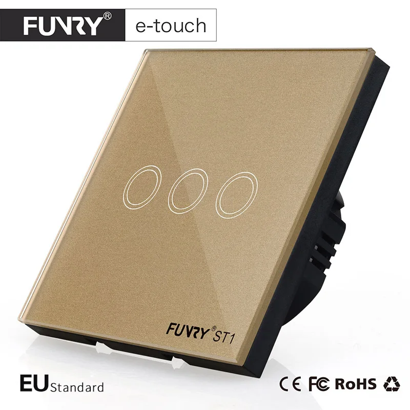 Стандарт ЕС FUNRY Пульт Дистанционного Управления Переключатель 3 Gang 1 Путь RF433
