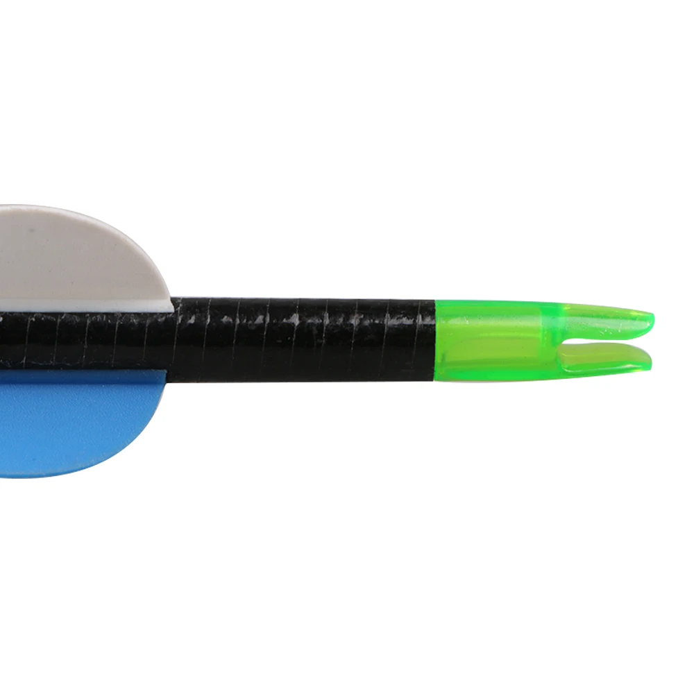 Стрелы из стекловолокна для охоты стрелы лука с голубым/белым перьем блочного