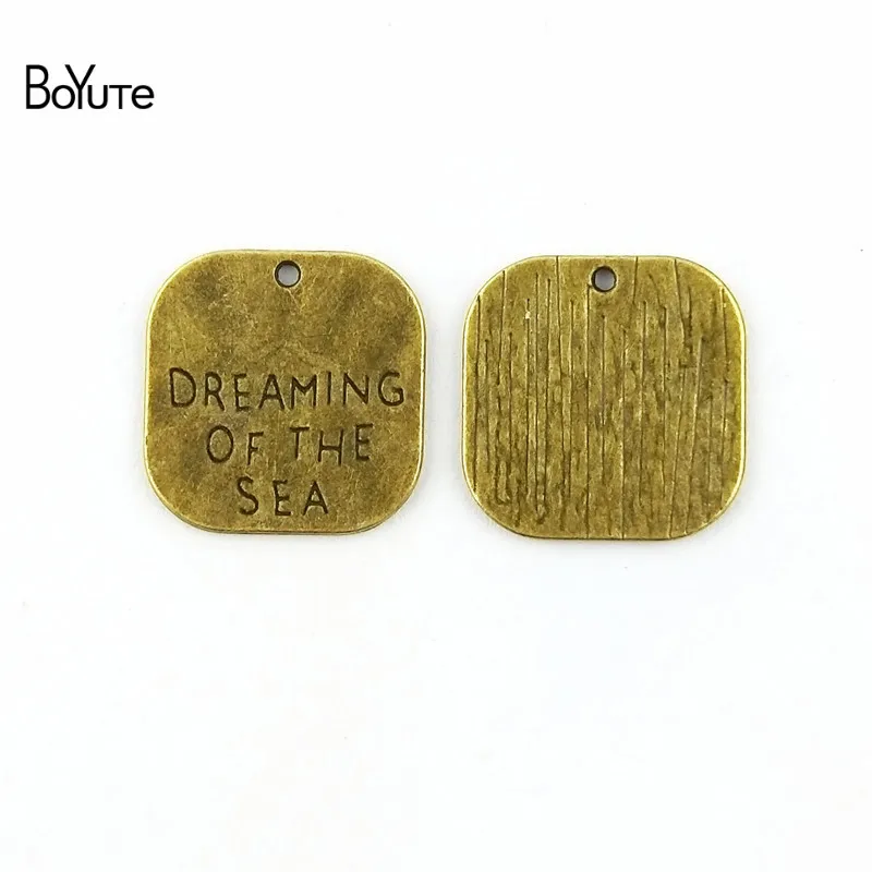 

BoYuTe (50 Pieces /lot) 20*19MM Antique Bronze Plated Metal Dreaming of the Sea Word Charms Pendant Jewelry for Diy Handmade