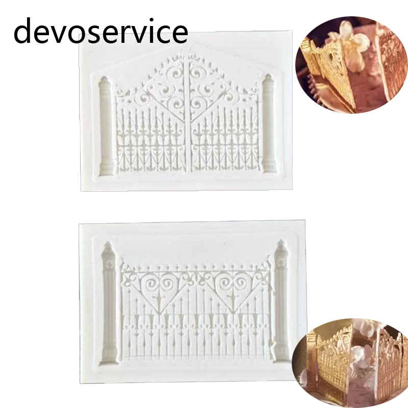 2020 Европейский ретро забор дверь моделирование силиконовая форма Fudge Торт