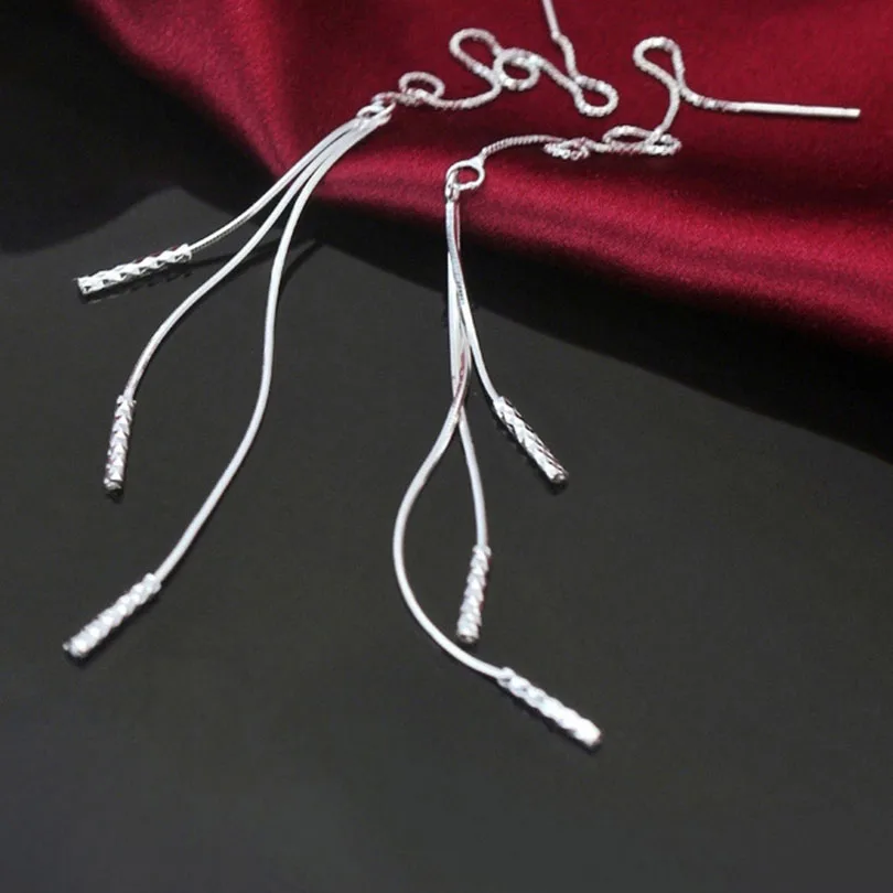 Серьги подвески из серебра 925 пробы с кисточками|earrings for|earrings for partydrop earrings |