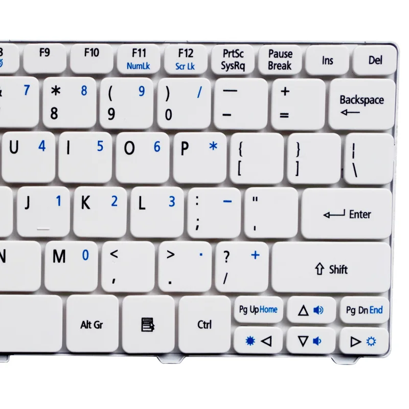Сменная клавиатура GZEELE US для Acer Aspire One D255 D260 D270 AOD270 521 AO521 522 AO522 белая английская |