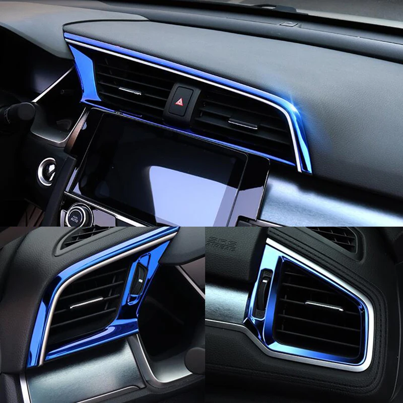 Автомобильный Стайлинг Подходит для Honda 10th Gen Civic sedan- нержавеющая кондиционер вентиляционная Накладка 5 шт