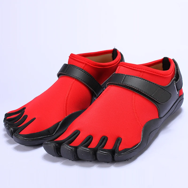 Red Yas Bae/размер 45-44, распродажа, китайский фирменный дизайн, Резиновая, с пятью пальцами, уличная, нескользящая, дышащая, светильник, обувь для мужчин - Цвет: Red