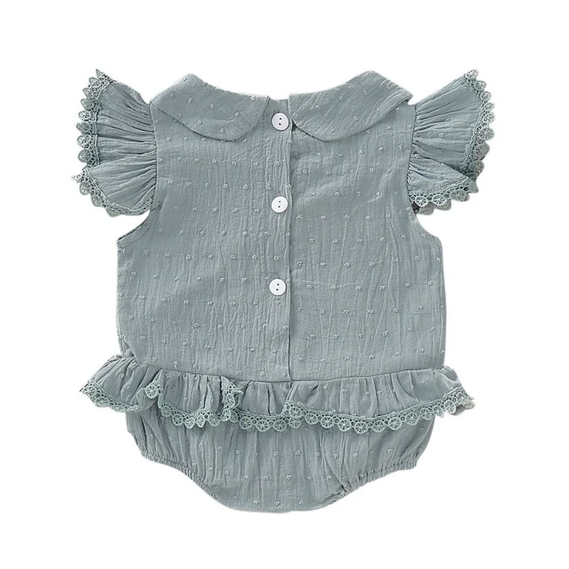 Однотонный комбинезон для новорожденных девочек хлопковые комбинезоны с