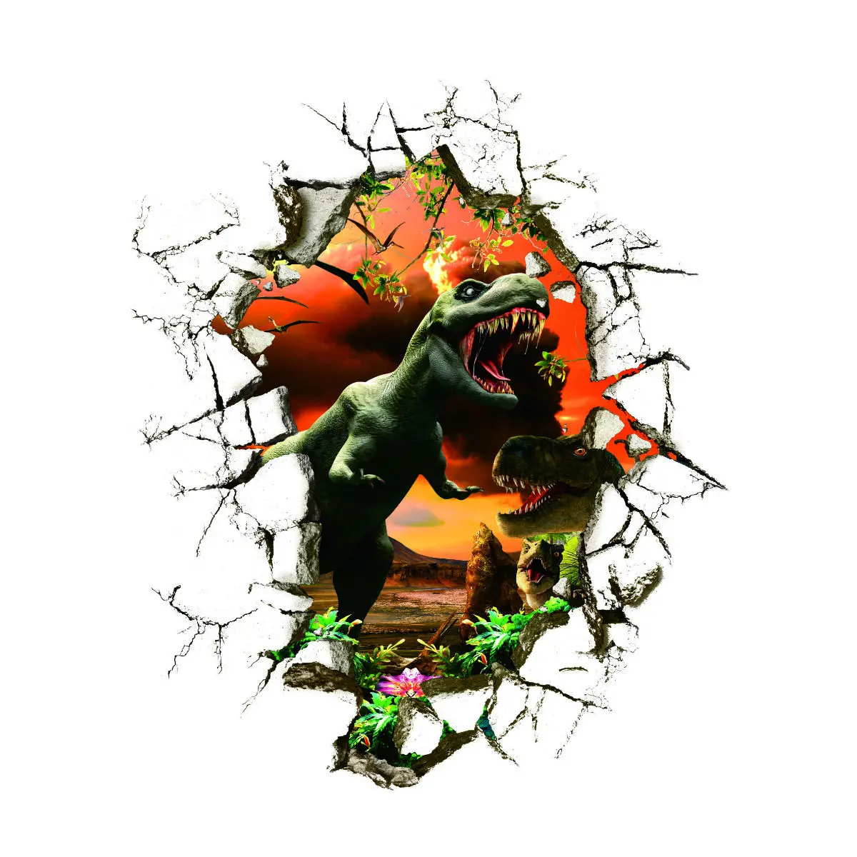 3D вид динозавра детской комнаты настенный Декор ПВХ стены стикеры наклейки на