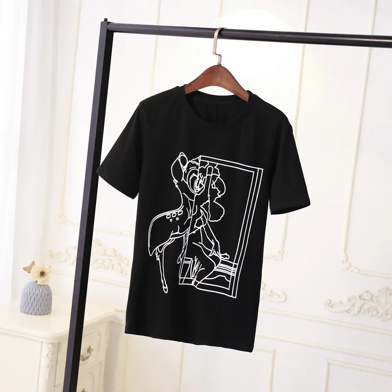 Новая модная футболка с абстрактным принтом унисекс рисунком оленя мужская