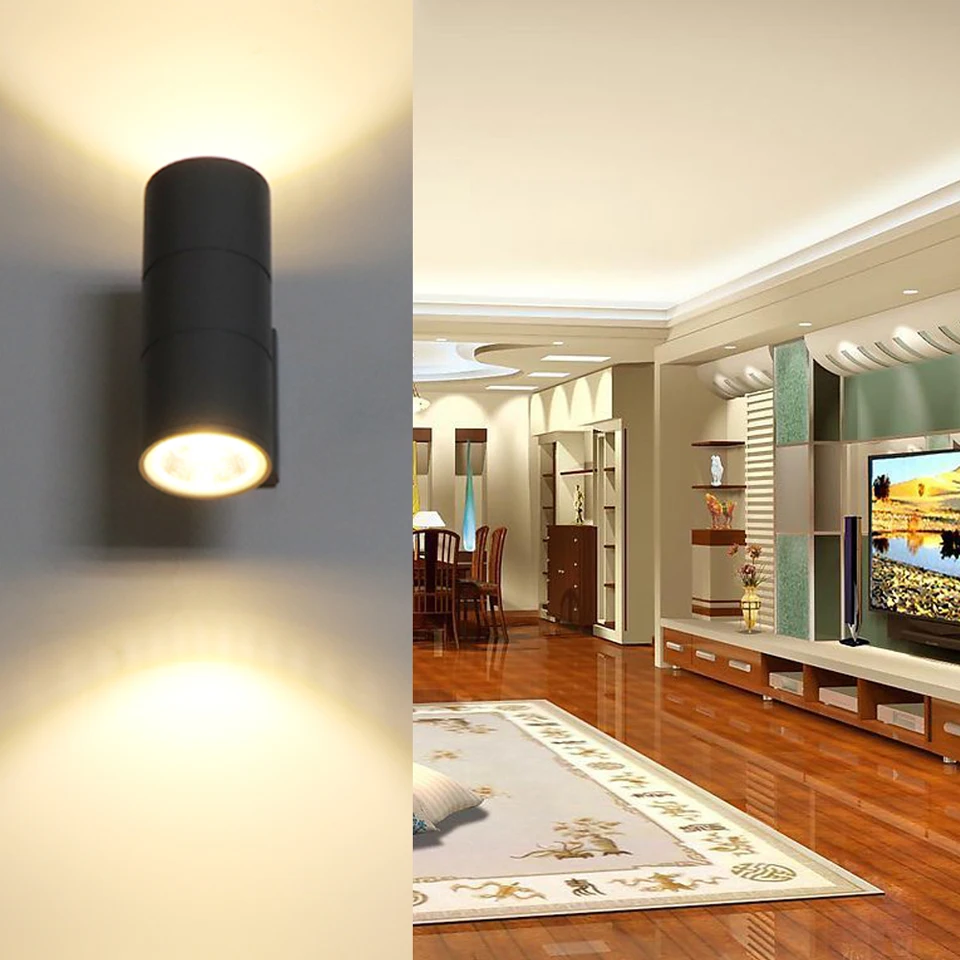 10 Вт IP65 водонепроницаемый современный настенный светильник вверх вниз с двумя