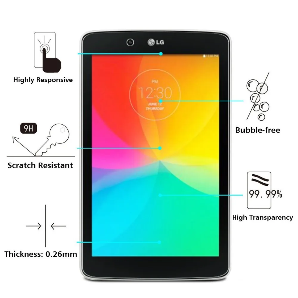 Ультратонкая защита экрана 9H для LG G pad 8 0 V480 V490 защитная пленка стекло Pad дюймов ЖК