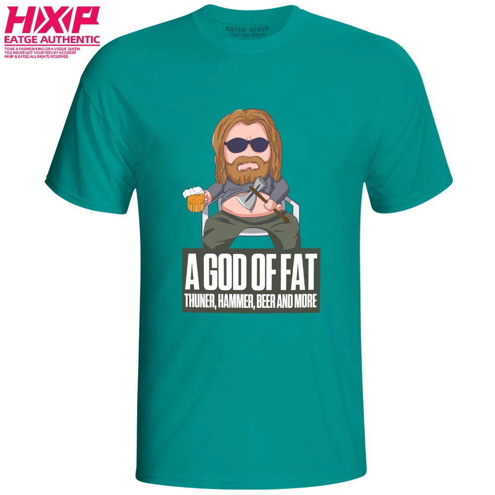 Футболка с надписью «Fat Thor», «God of Fat», «громовой Молот», «Beer», «мстители», «Endgame», Забавный дизайн, футболка HIXIP, дизайн, для мужчин и женщин - Цвет: Green
