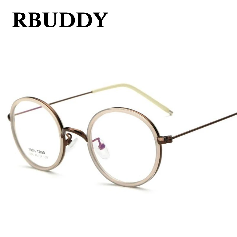 Rbuddy круглый поддельные Очки прозрачный Для женщин мужчин Металл Изысканные