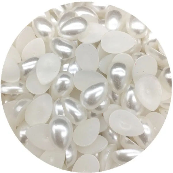 White 100pcs 100/50 шт в наборе, новая дешевая половина лошадиный глаз Форма полукруглых искусственных жемчужин, Непористая бусины DIY ювелирные изделия браслет аксессуары для изготовления, торговля - Цвет: White 100pcs