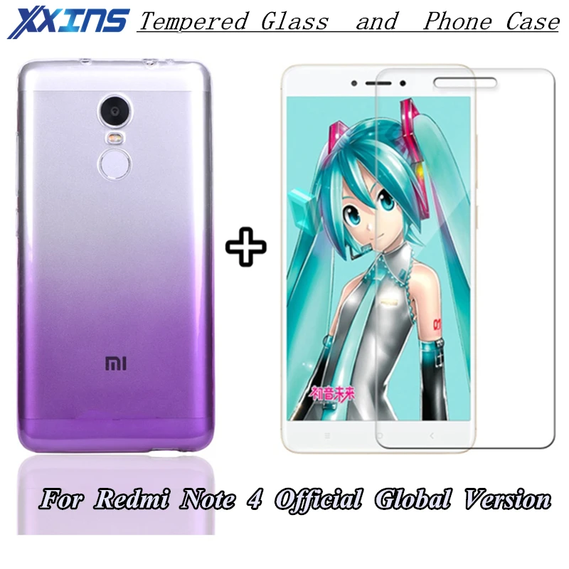 Xxins закаленное стекло для Xiaomi Redmi Note 4 X официальная глобальная версия + Защитная