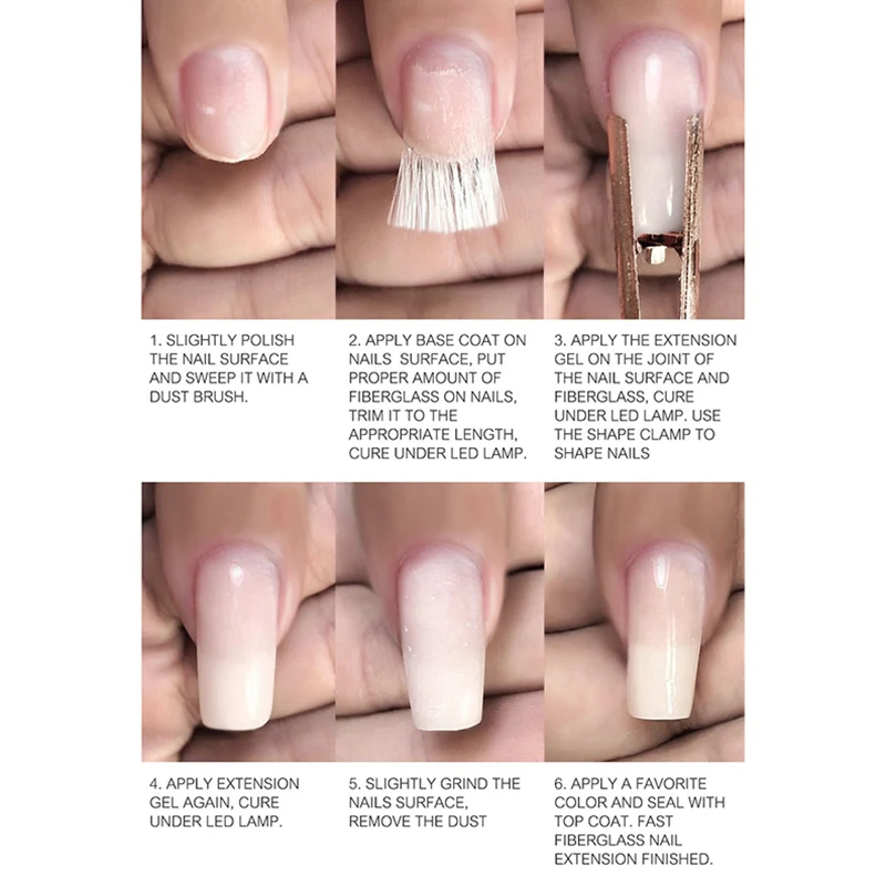 10 шт. стекловолокно наращивание ногтей советы для наращивания строительный