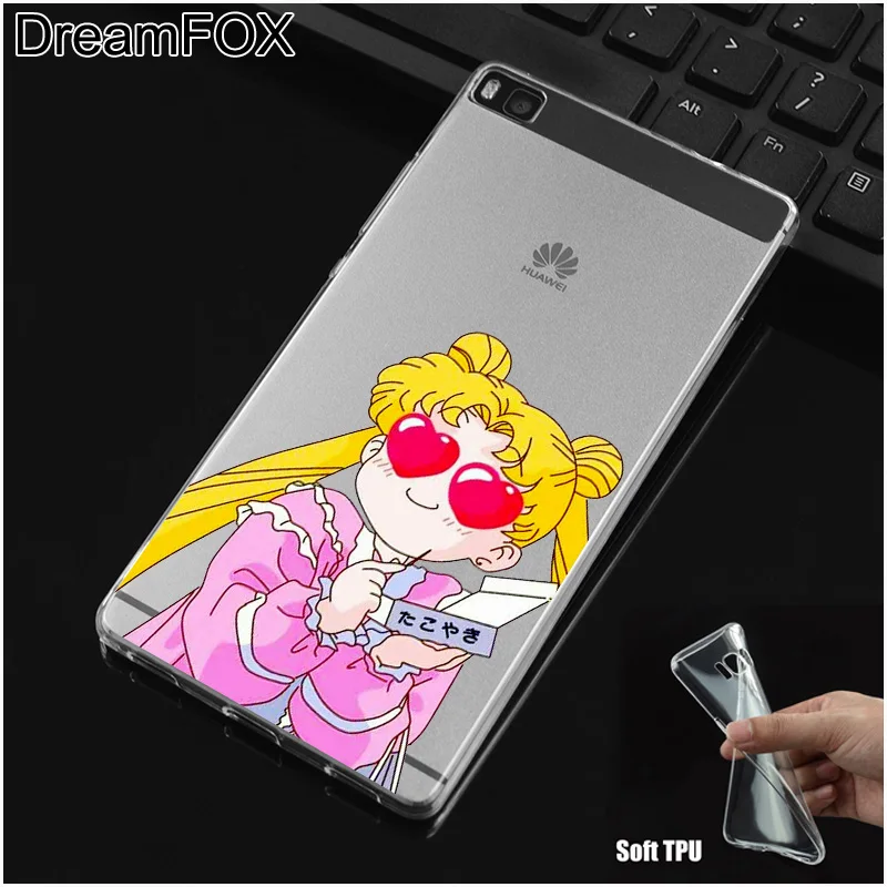 DREAMFOX M351 Сейлор Мун Мягкий ТПУ силиконовый чехол для huawei P8 P9 P10 Lite Plus 2017 Honor 8 Pro 9 6X |