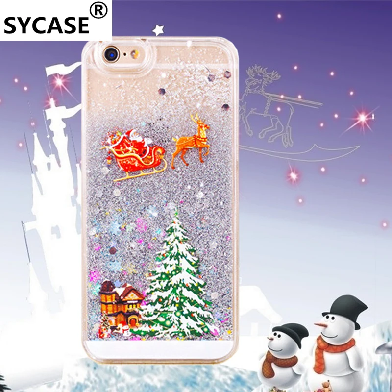 SYCASE Рождественский подарок телефон чехол для iPhone 6 S 7 8 Plus X Санта Клаус дерево