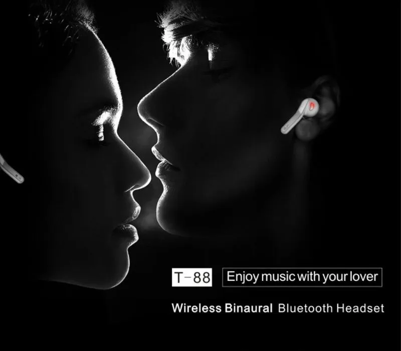 50 шт. T88 Bluetooth наушники с микрофоном мини TWS Hifi беспроводная гарнитура