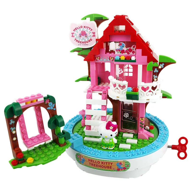 D Hello kitty Мини-блок парк развлечений строительные блоки игрушки составное здание блоки воображение обучающая игрушка детский подарок - Цвет: D