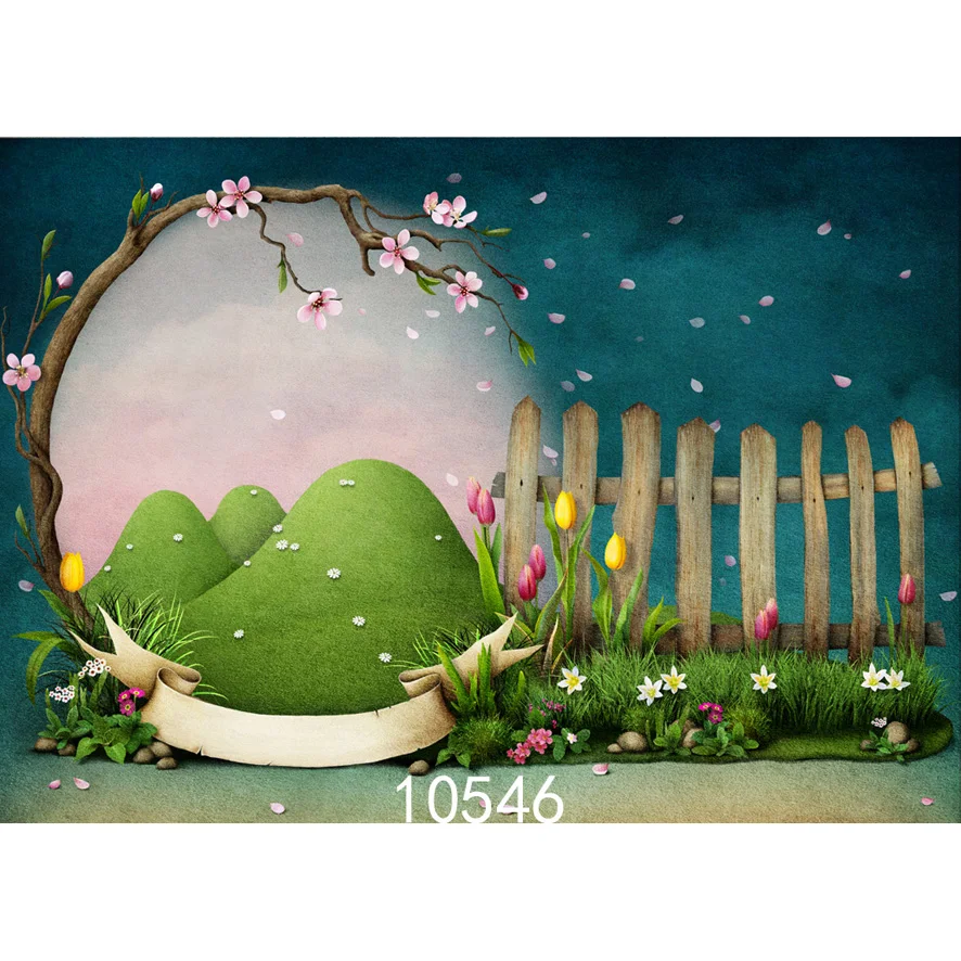 

Easter Peach Fence Photo Background for Photo Studio Camera Fotografica Vinyl Cloth Photography Backdrops for Holiday Party Kid
