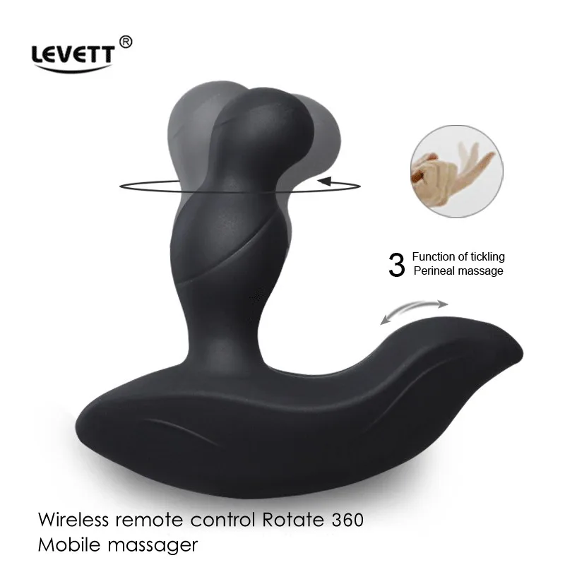 Levett Louis 3 Mode Tickling Male Prostate Massager 360 Degree Rotation Remote Control Anal Butt Plug Vibrator Sex Toys for Men |