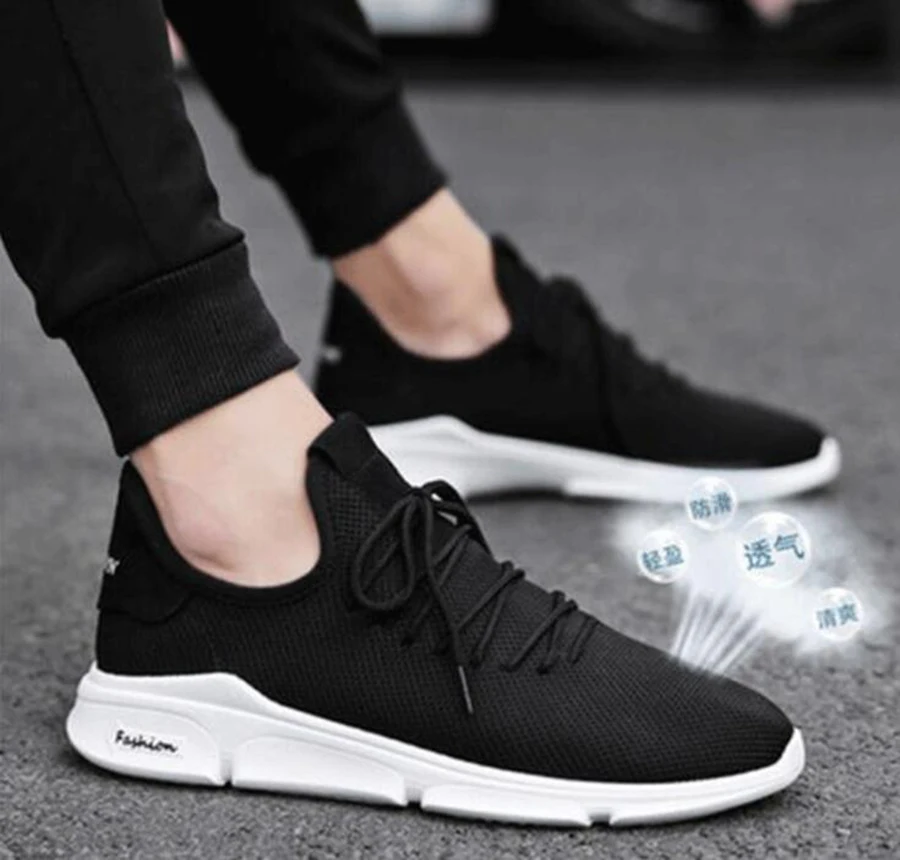 Spring and Autumn New Sports Shoes Men's Fashion Wild White Running Mesh Breathable Wearable Lightweight | Обувь